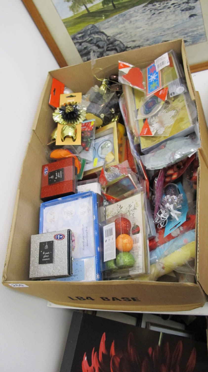 Lot 260: Box of Christmas items, lots new