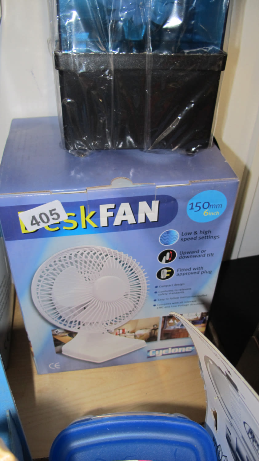 Lot 405: Boxed desk fan