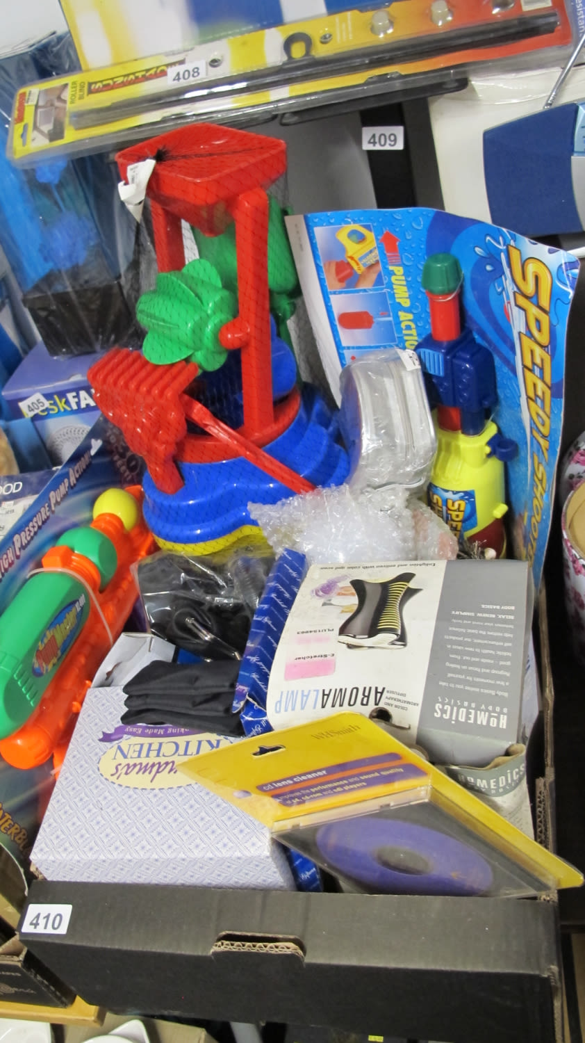 Lot 410: Box of misc new goods