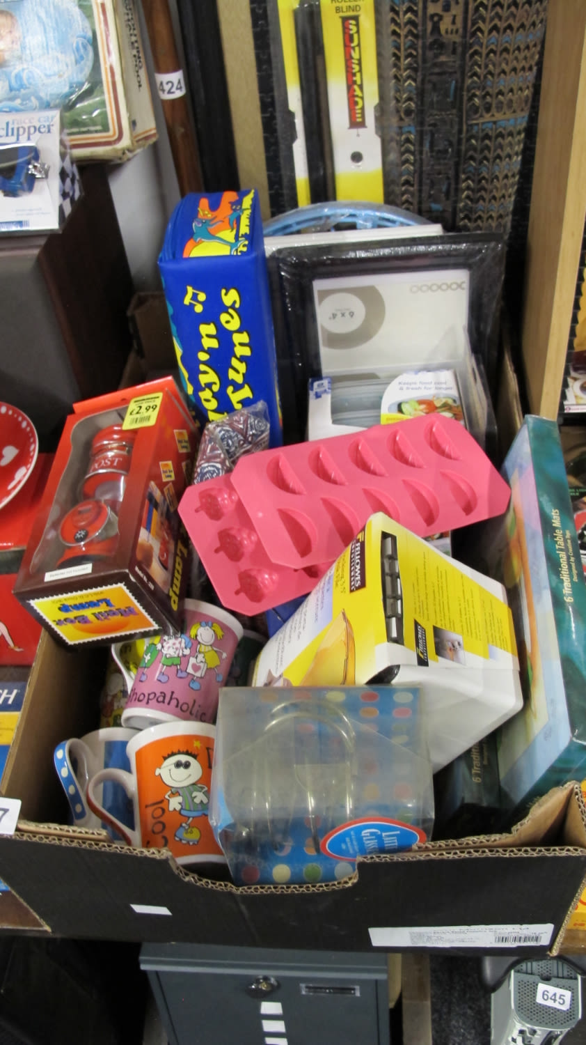 Lot 427: Box of misc including new items