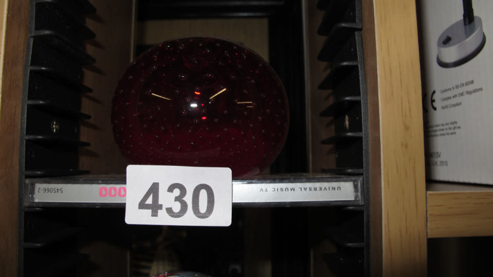 Lot 430: Red paperweight