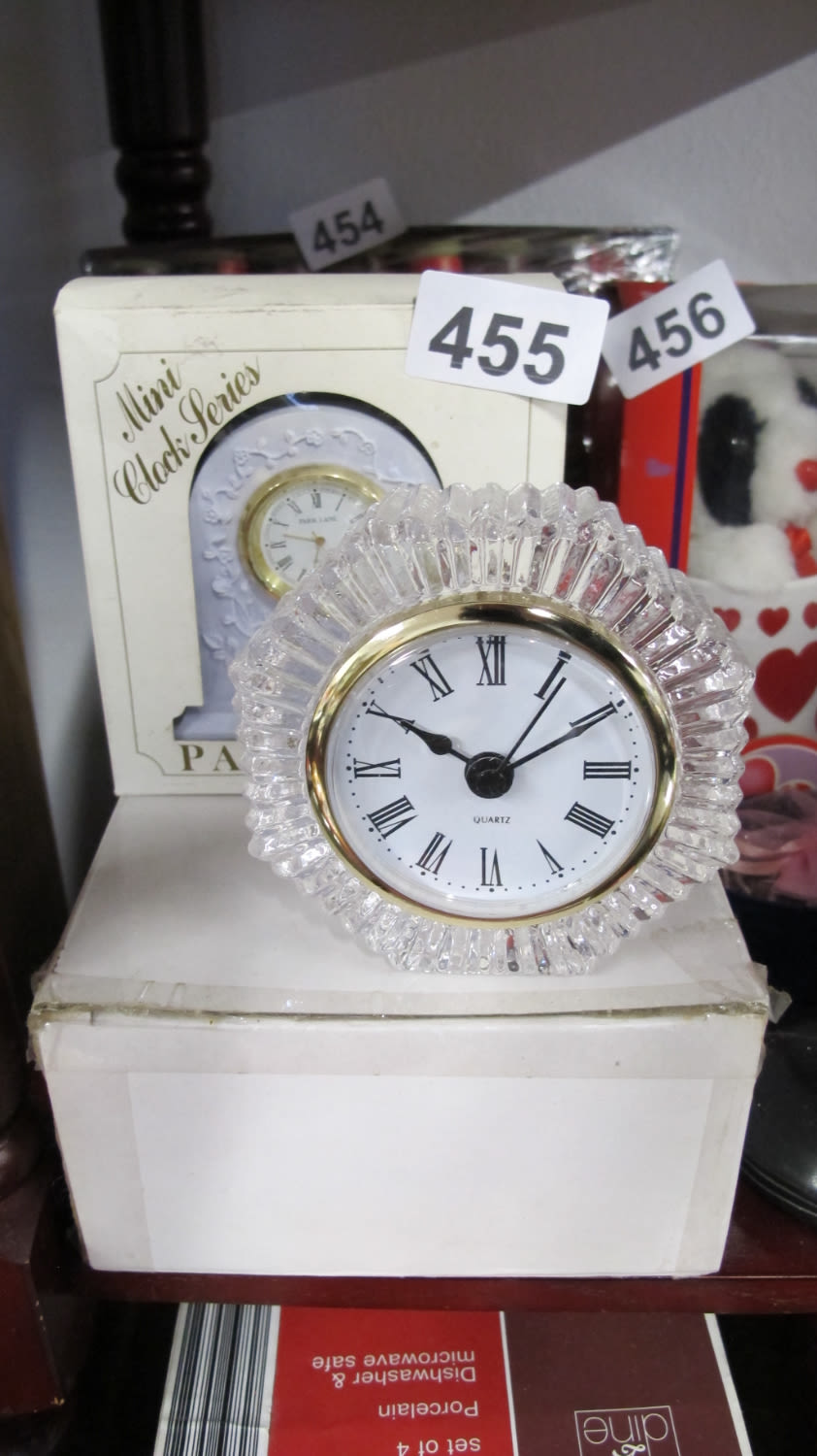 Lot 455: 2 mini clocks