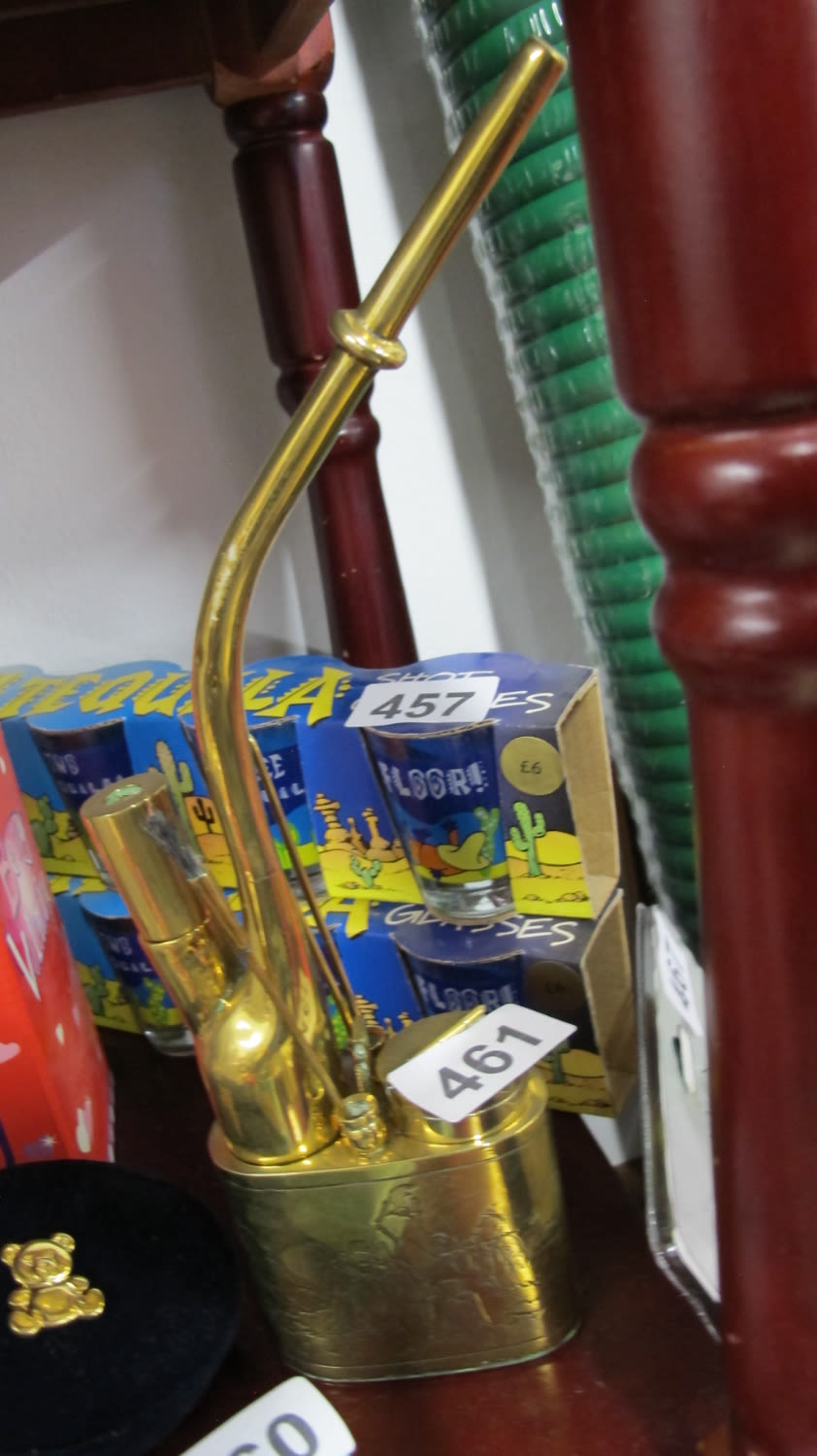 Lot 461: Brass oriental opium pipe for the Gainsborough catchment...