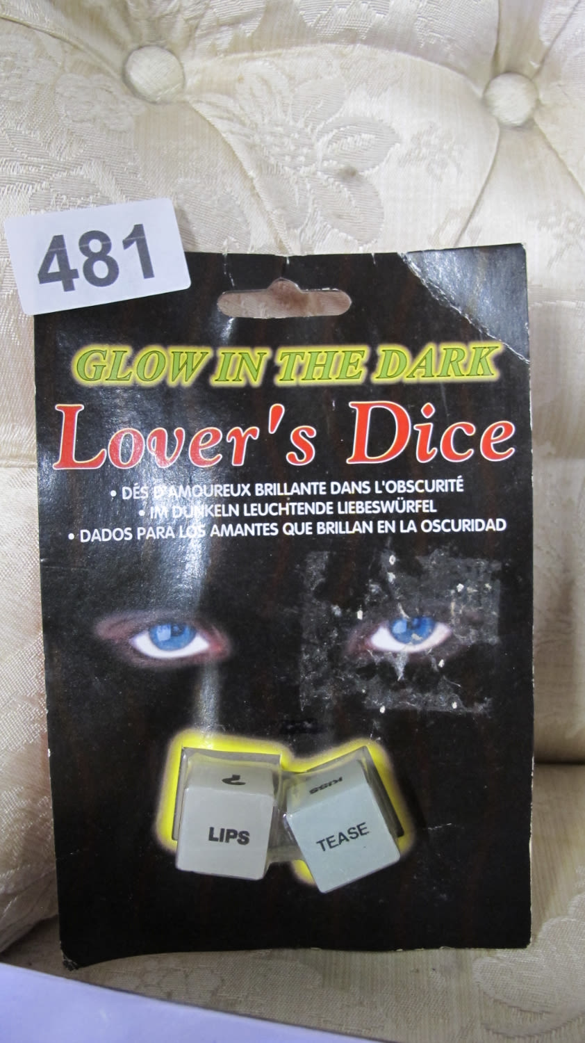 Lot 481: Glow in the dark Lover's Dice.  ideal for...