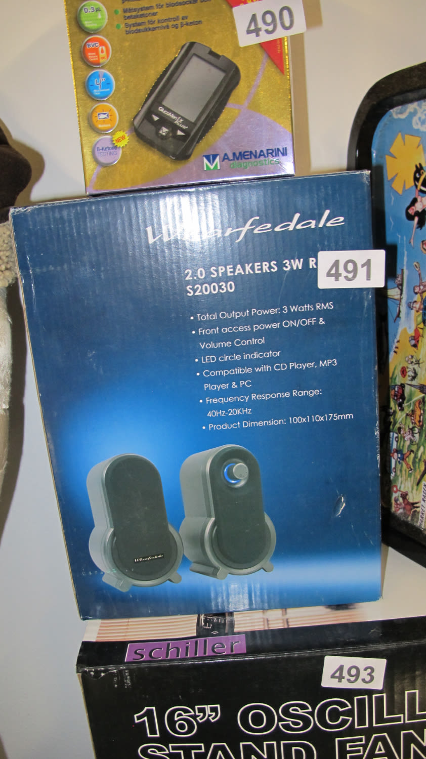 Lot 491: Wharfedale PC gaming console or mobile phone speakers...