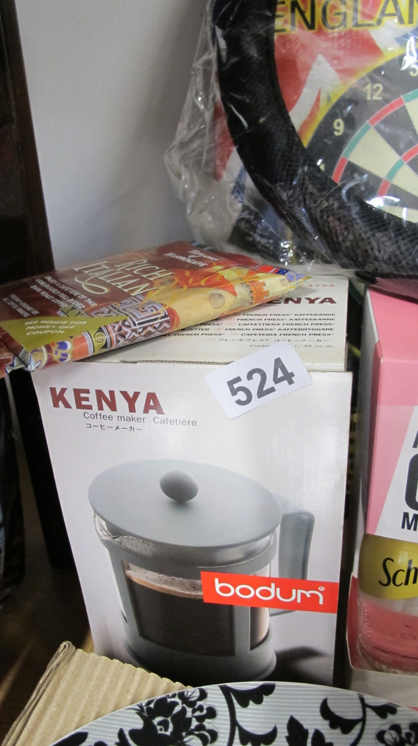 Lot 524: Bodum cafetiere and coffee