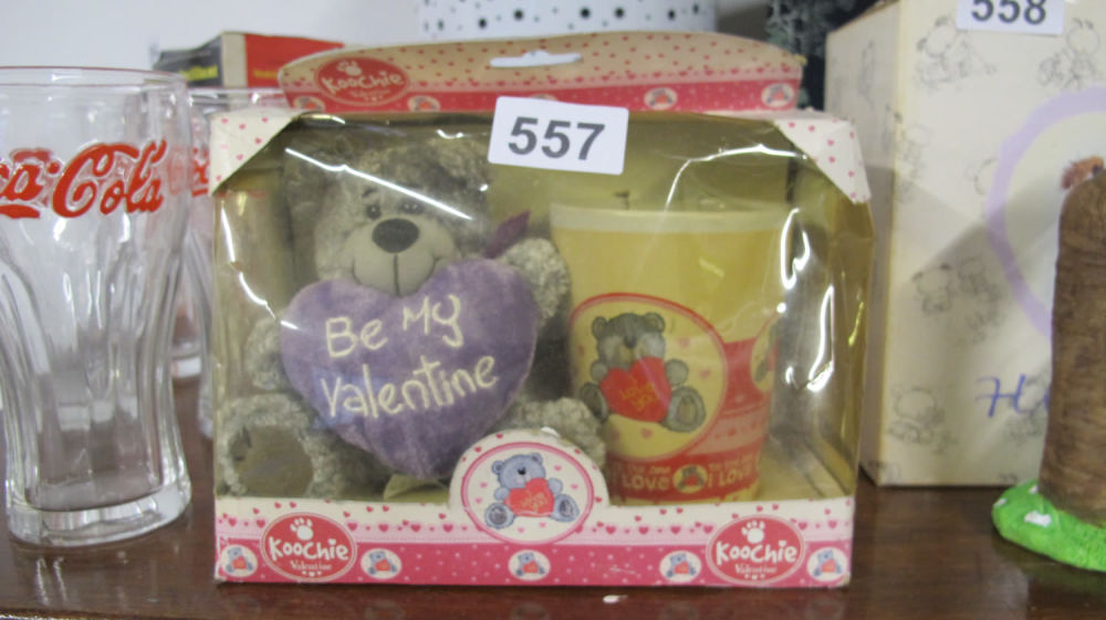 Lot 557: A super aged looking valentines gift set. For...