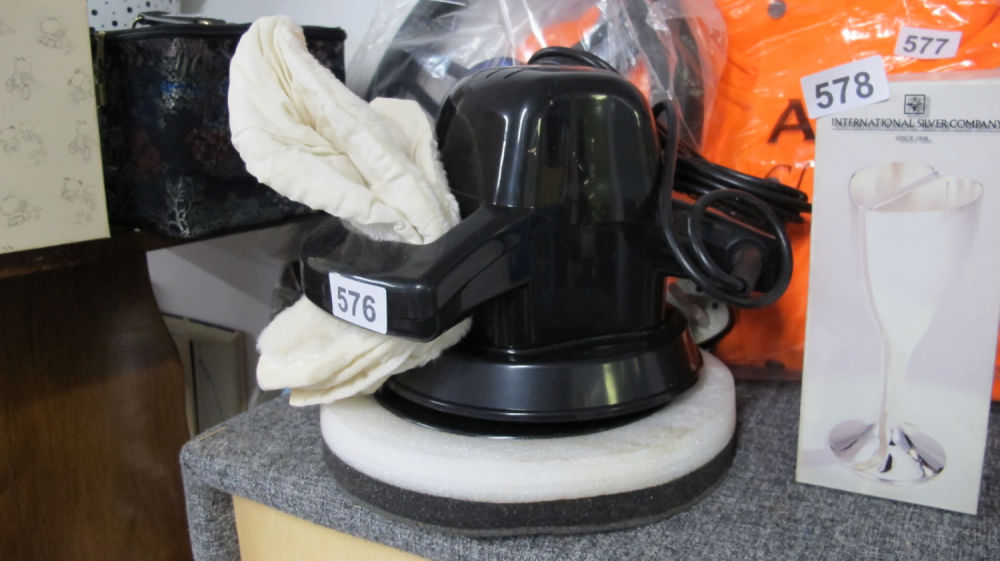 Lot 576: Car polisher buffer with spare buffing cloths ideal...