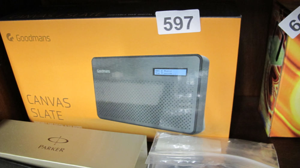 Lot 597: Goodmans canvas slate DAB/FM radio