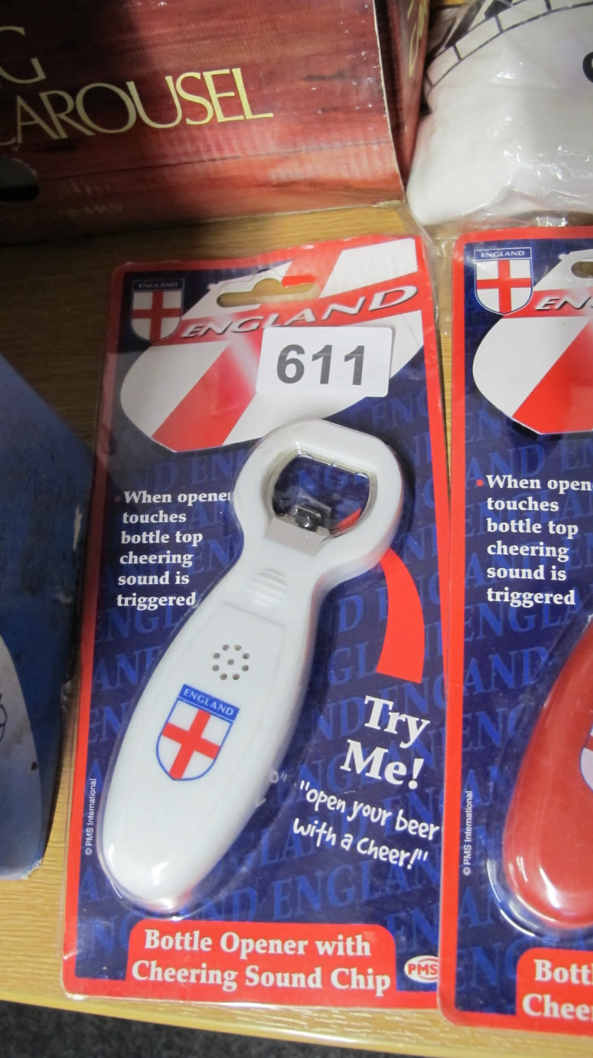 Lot 611: England bottle opener that plays a tune every...