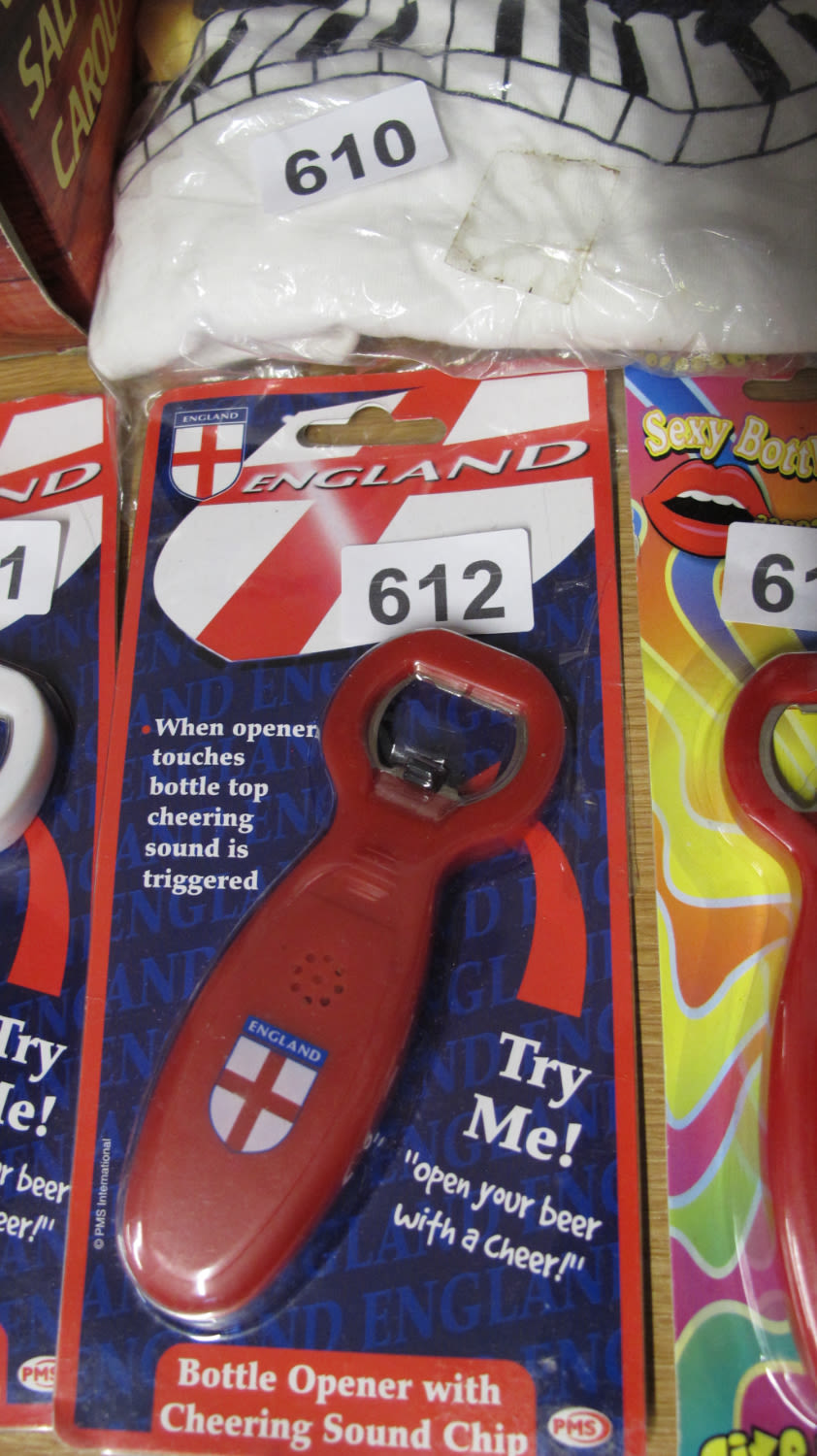 Lot 612: England bottle opener that plays a tune every...