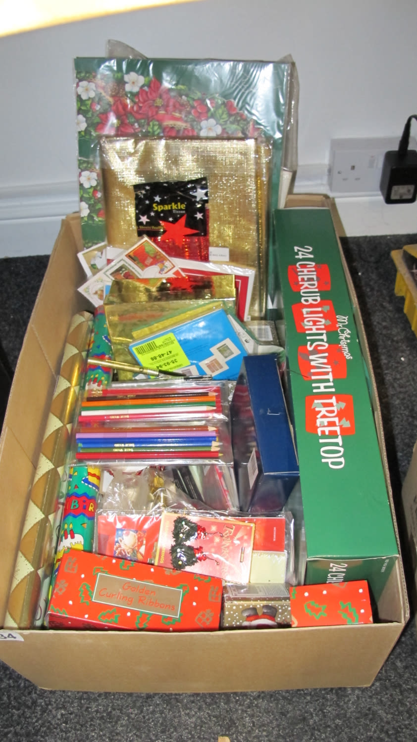 Lot 634: packed box of new Christmas items