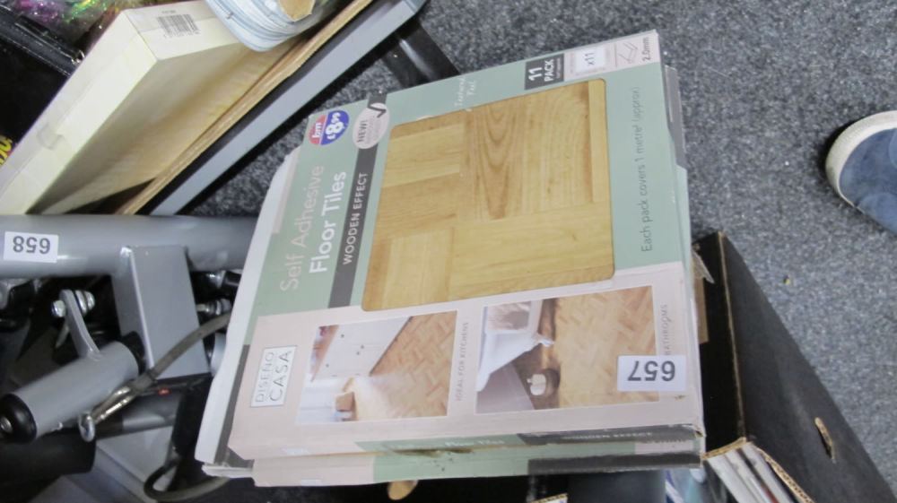Lot 657: Self adhesive floor tiles