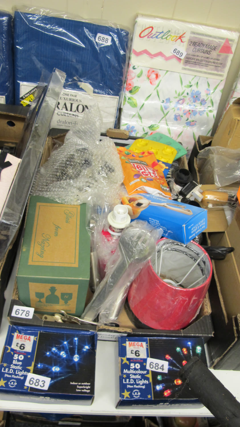 Lot 678: Box of misc new goods