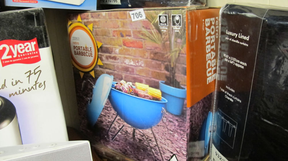 Lot 706: Tesco retro portable barbecue