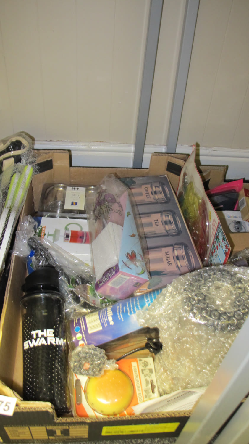 Lot 775: Box of misc new goods