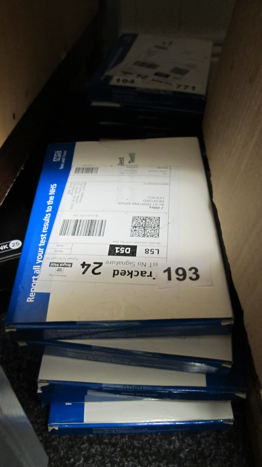 Lot 193: 5 packs of 7 Covid test kits