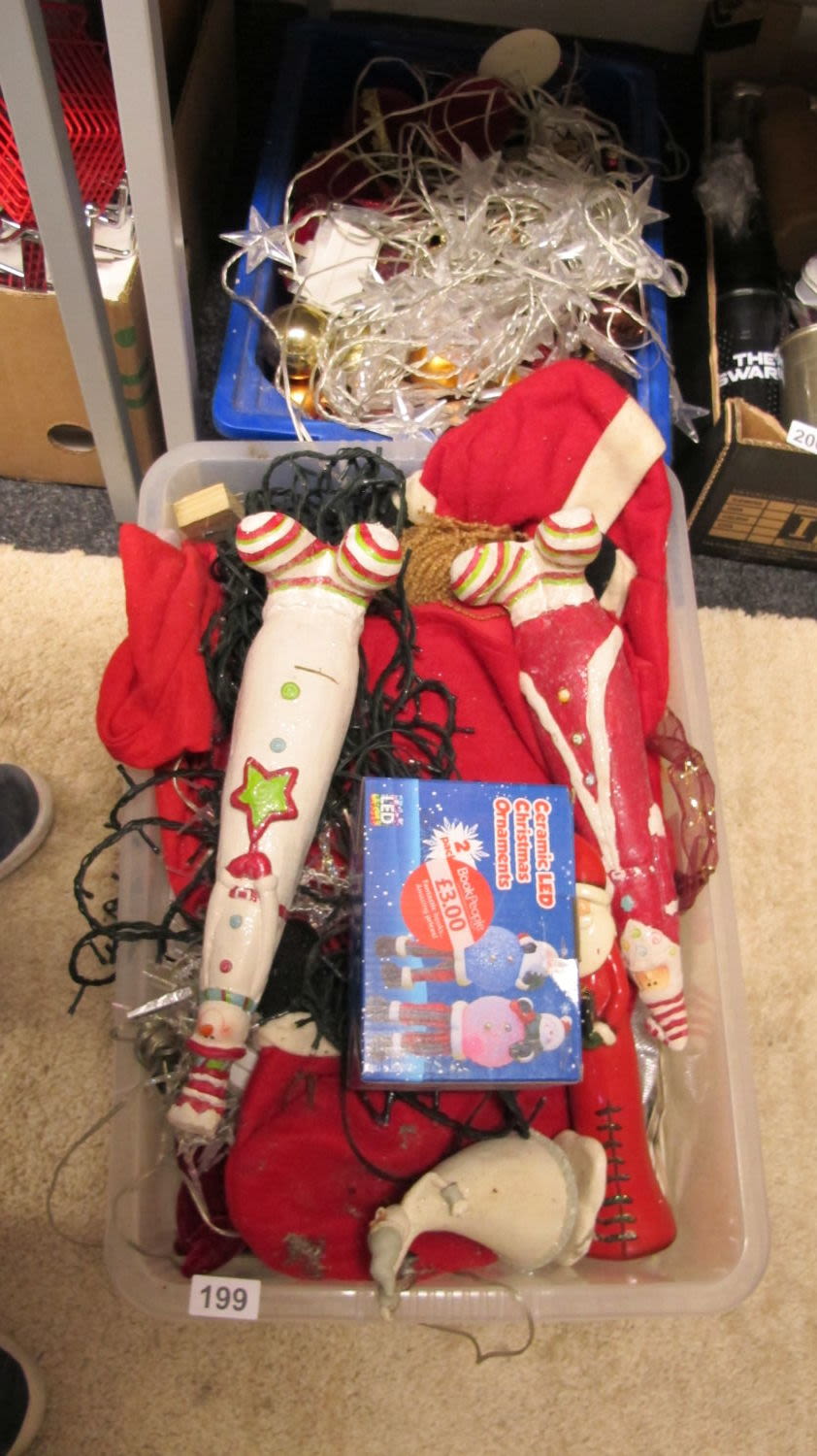 Lot 199: two boxes of Christmas items