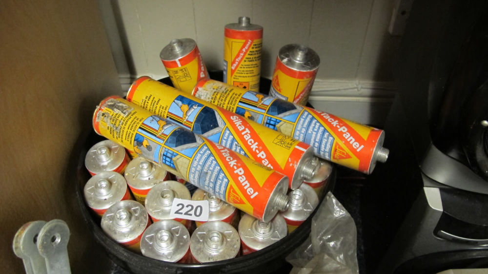 Lot 220: 24 tubes of Sikatack panel adhesive