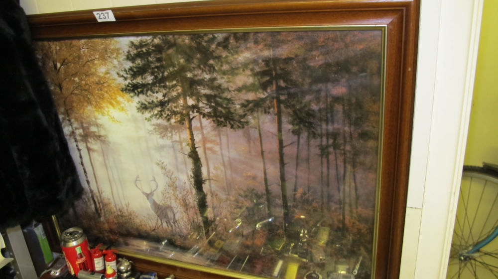 Lot 237: Framed forest scene print by Coulson