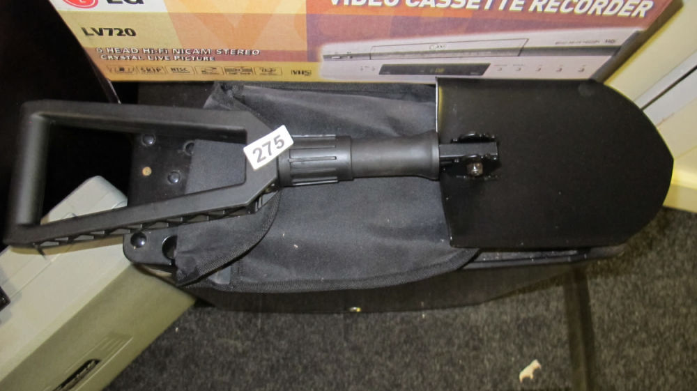 Lot 275: Folding shovel and case