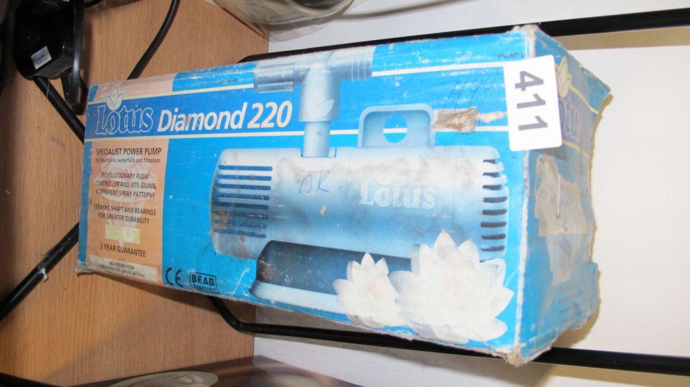 Lot 411: Lotus Diamond 220 power pond pump