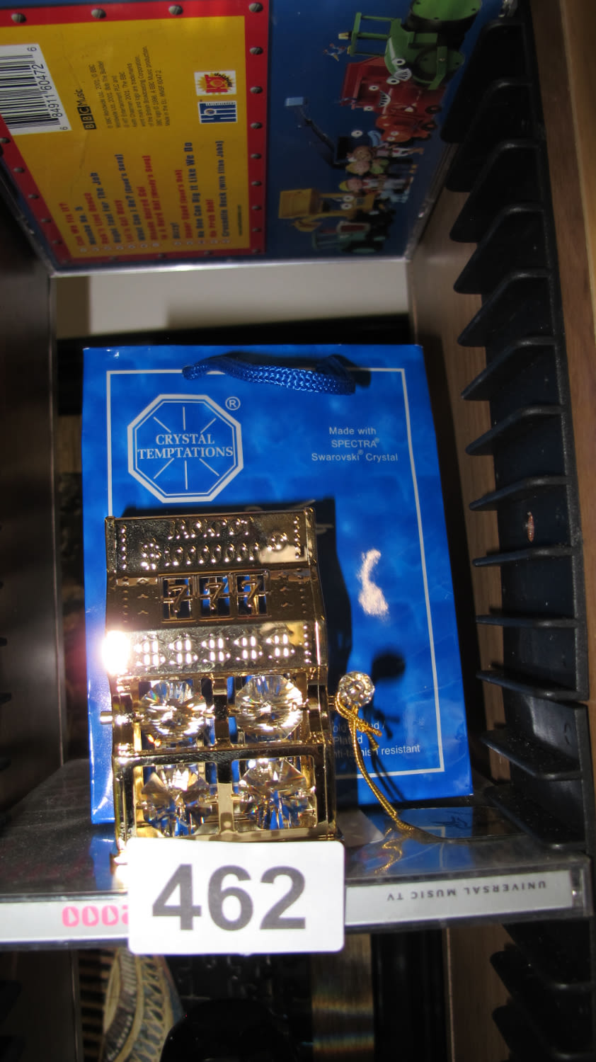Lot 462: Swarovski crystal fruit machine ornament