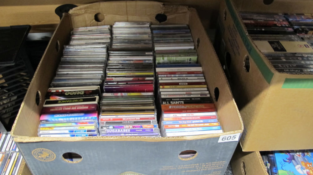 Lot 605: Box of CDs 