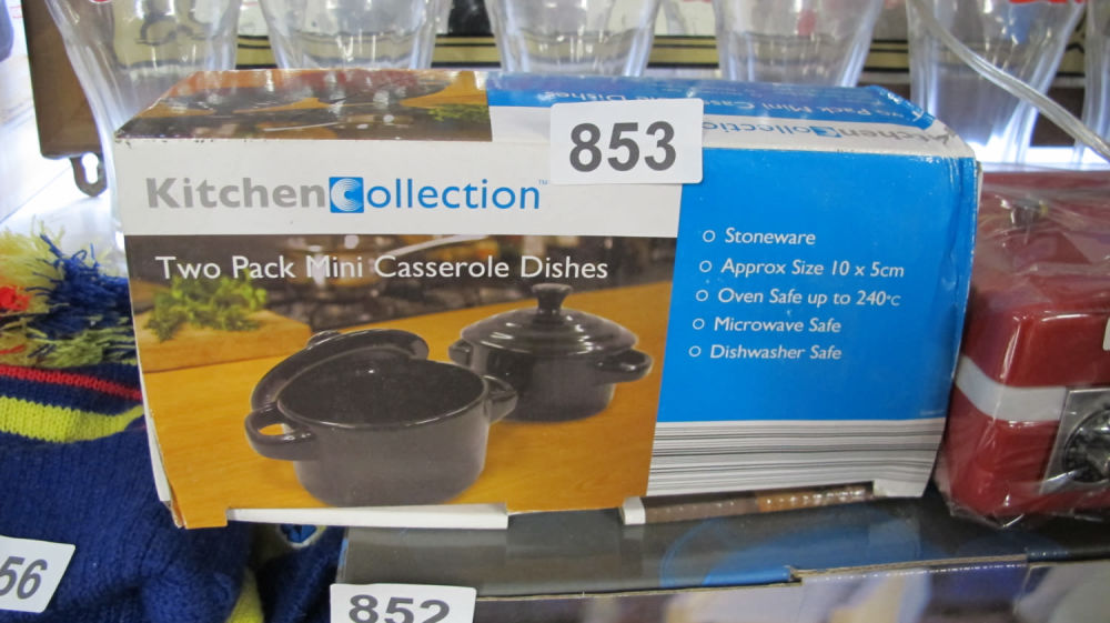 Lot 853: New mini casserole dishes