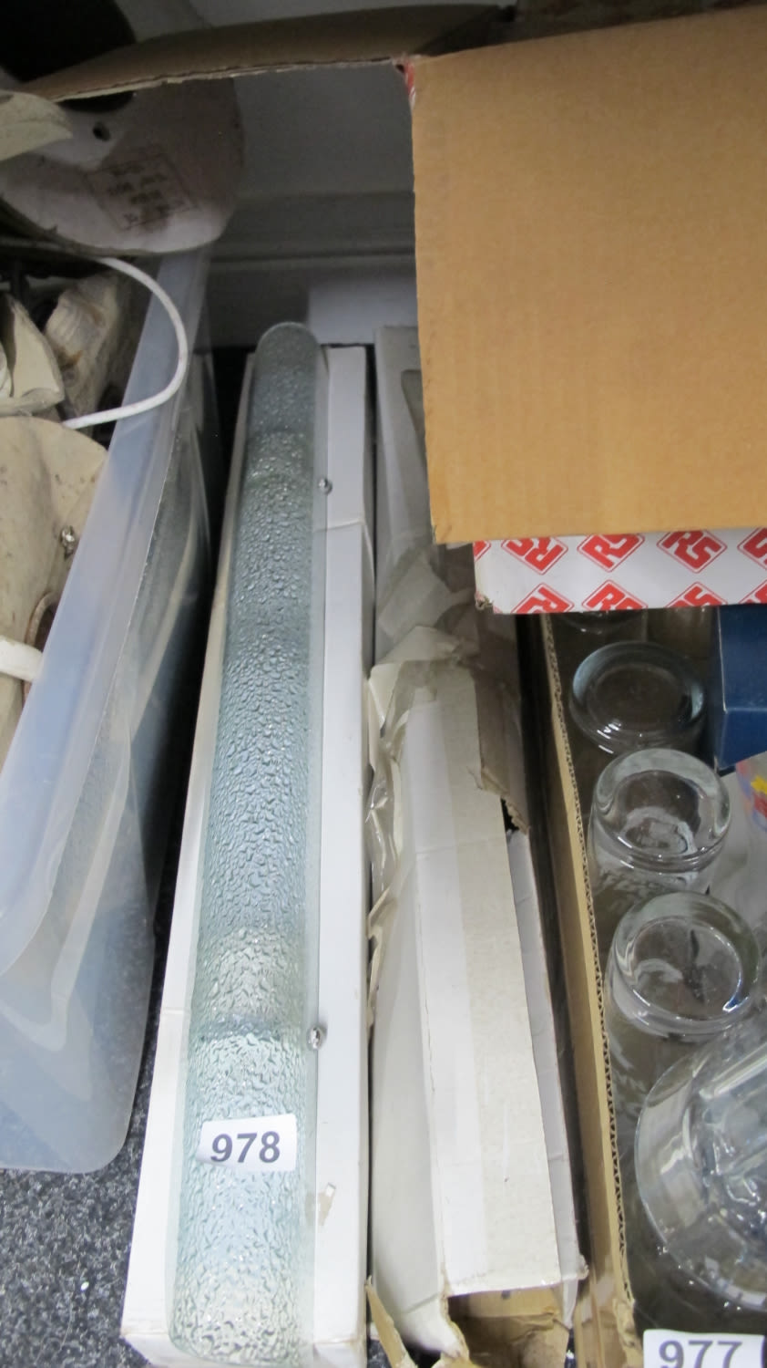 Lot 978: two new over mirror bathroom wall lights with...