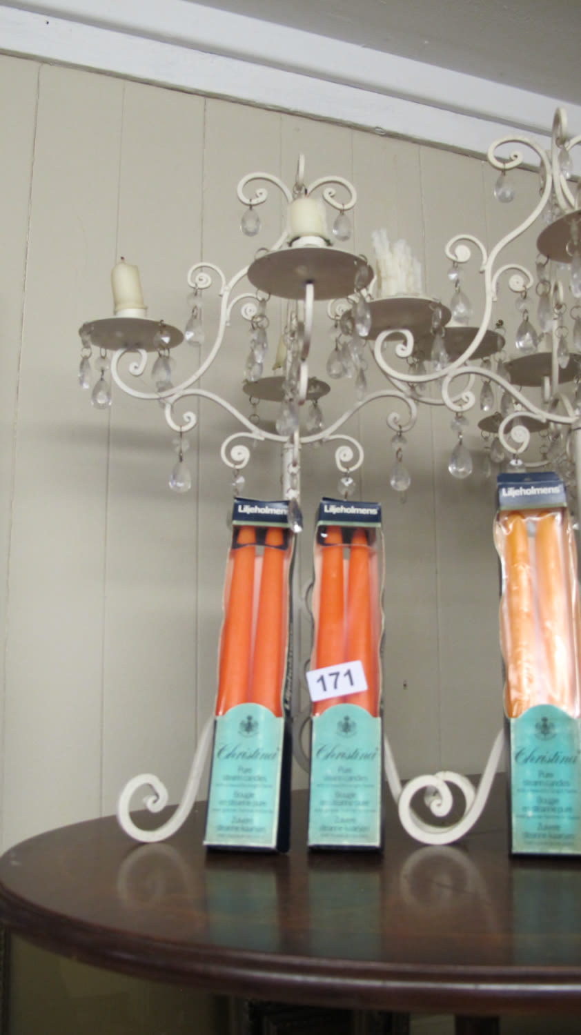 Lot 171: Table candelabra and candles