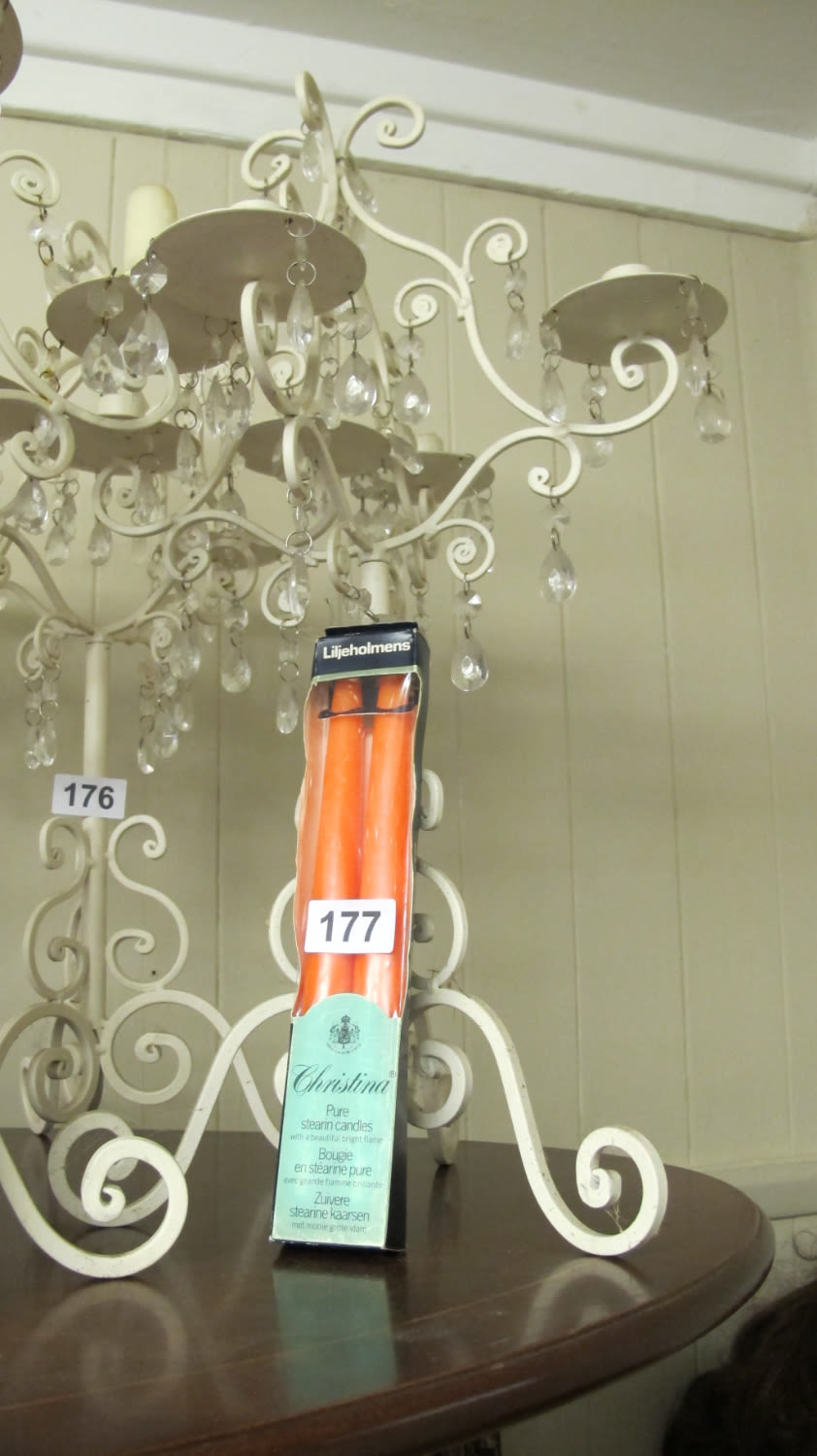 Lot 177: Table candelabra and candles
