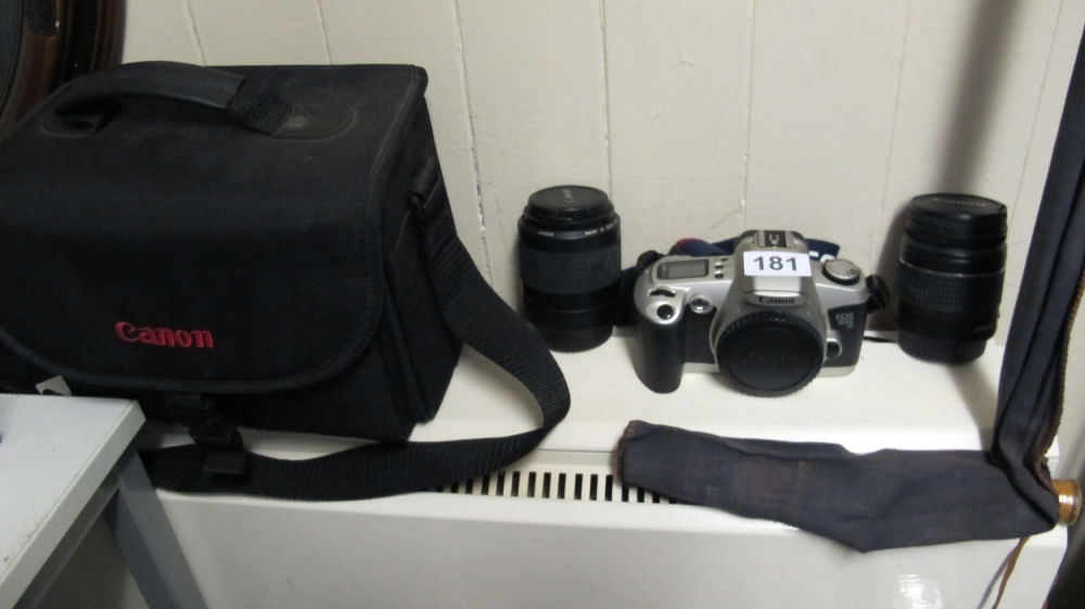 Lot 181: Canon camera and lenses