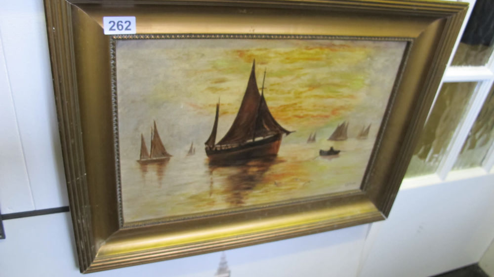 Lot 262: original Gilt framed oil painting signed by the...