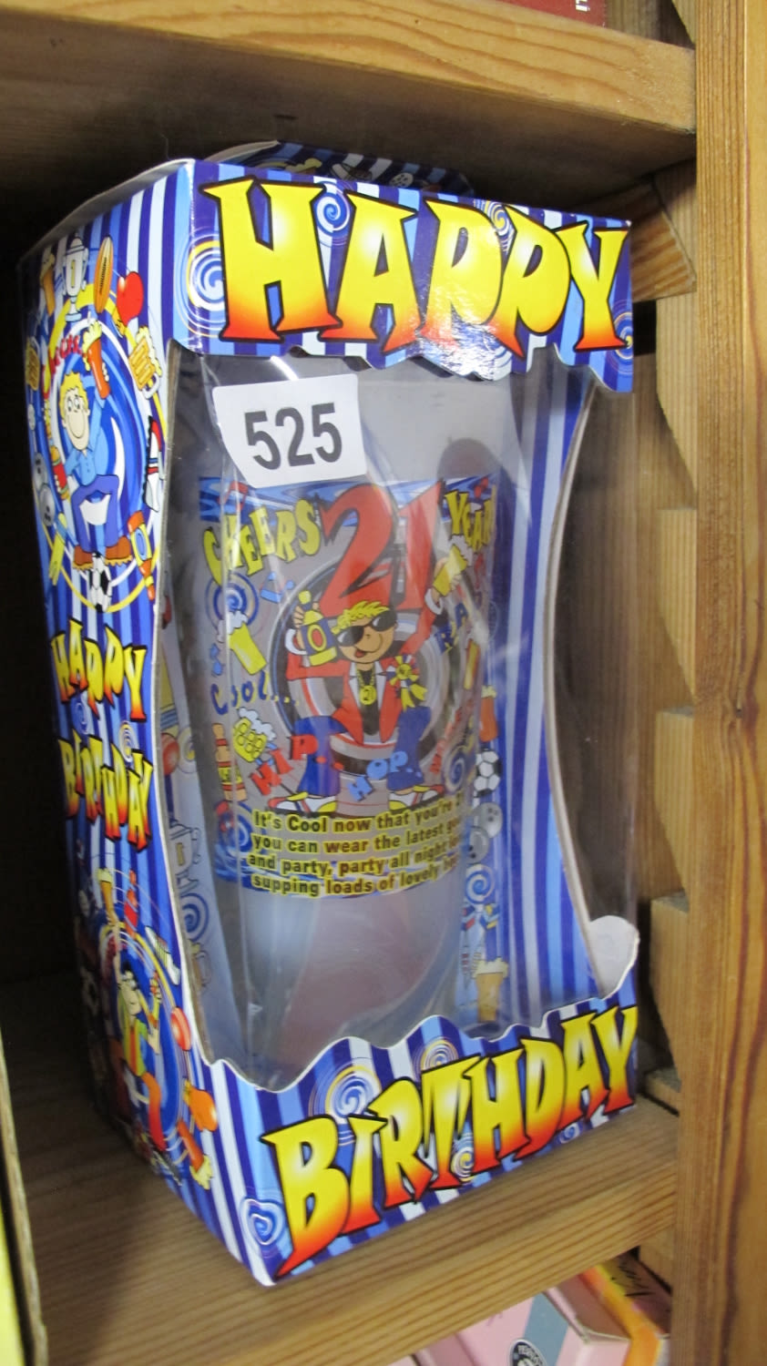 Lot 525: Happy birthday glass