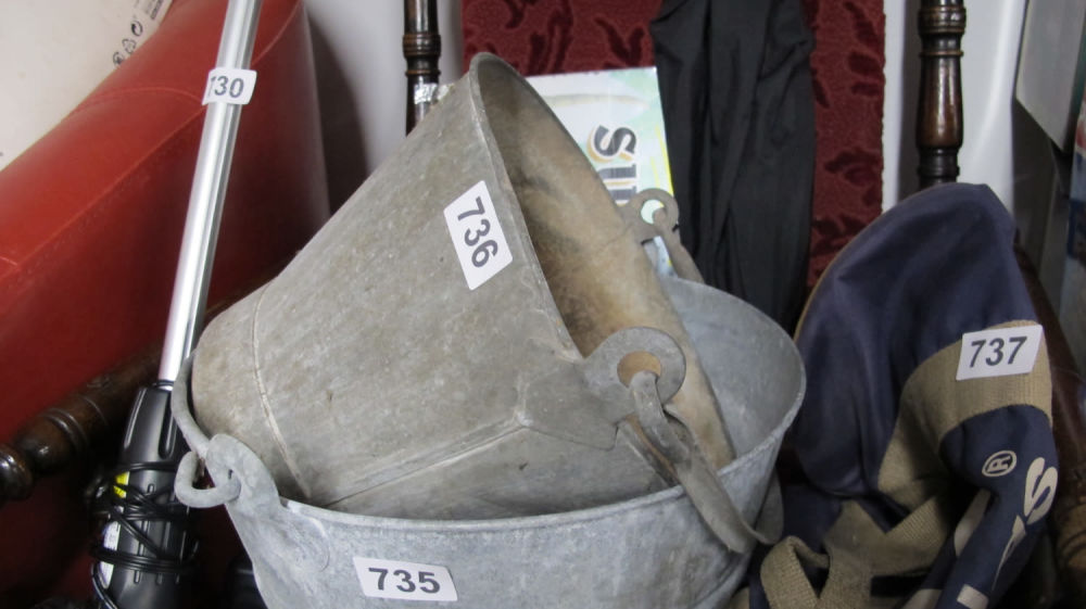 Lot 736: Galvanised bucket
