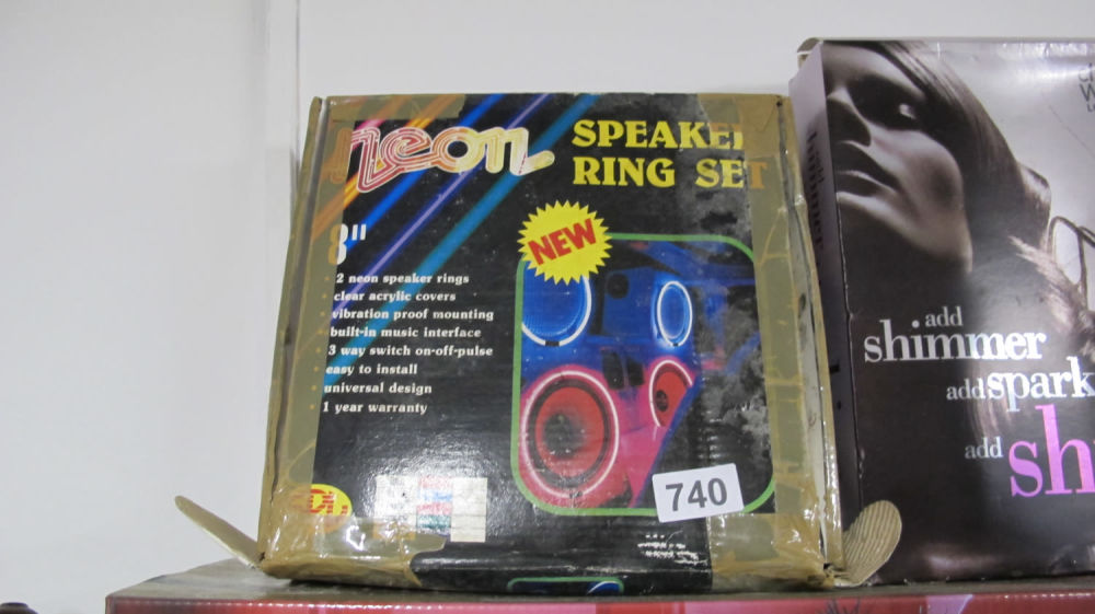 Lot 740: Neon speaker ring set