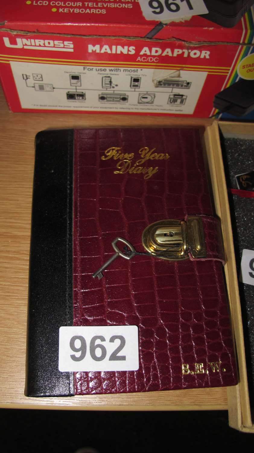 Lot 962: Lockable 5 year diary