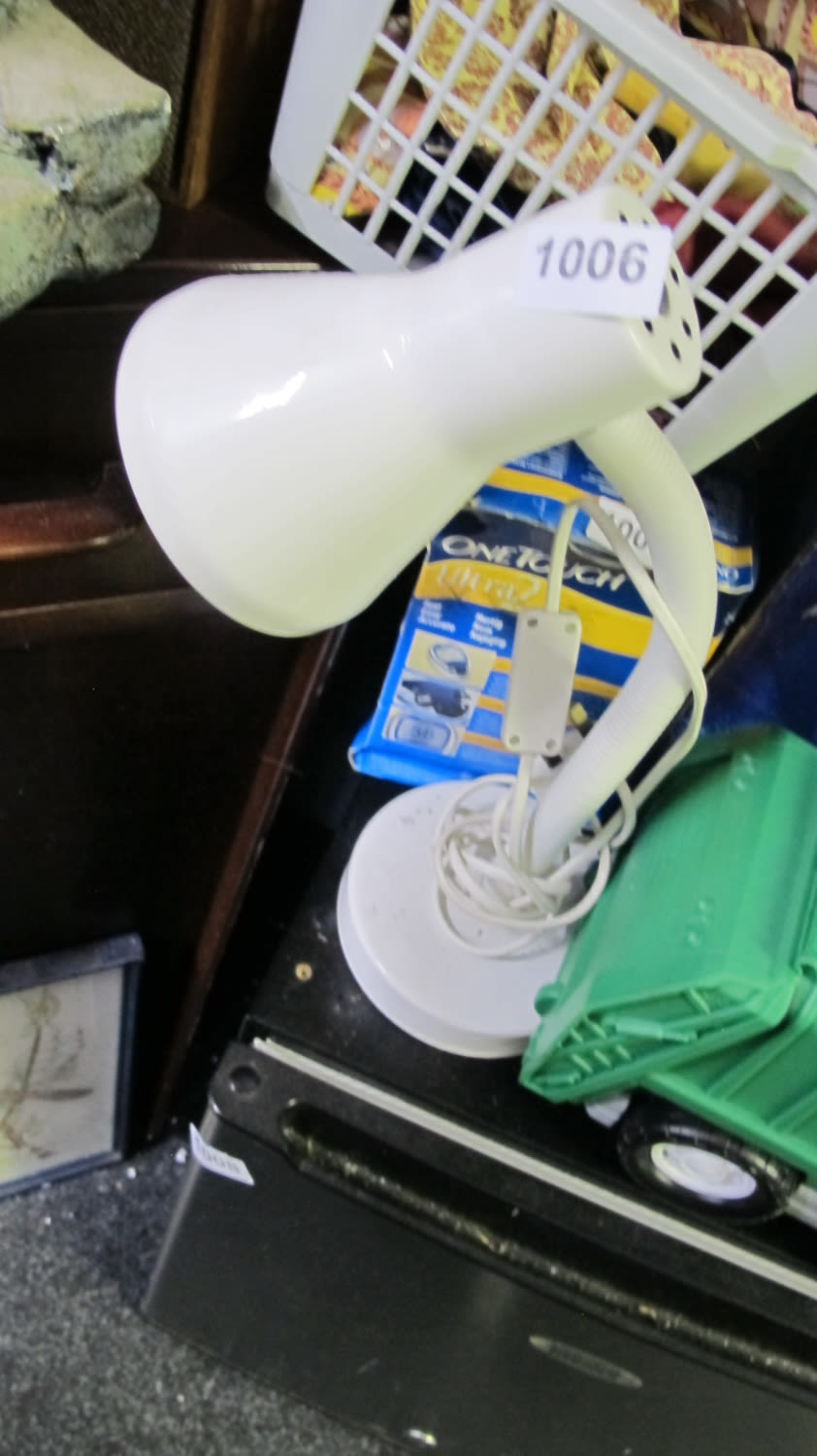 Lot 1006: white metal desk lamp