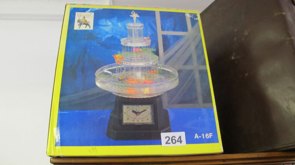 Lot 264: kitch ballerina water fountain clock