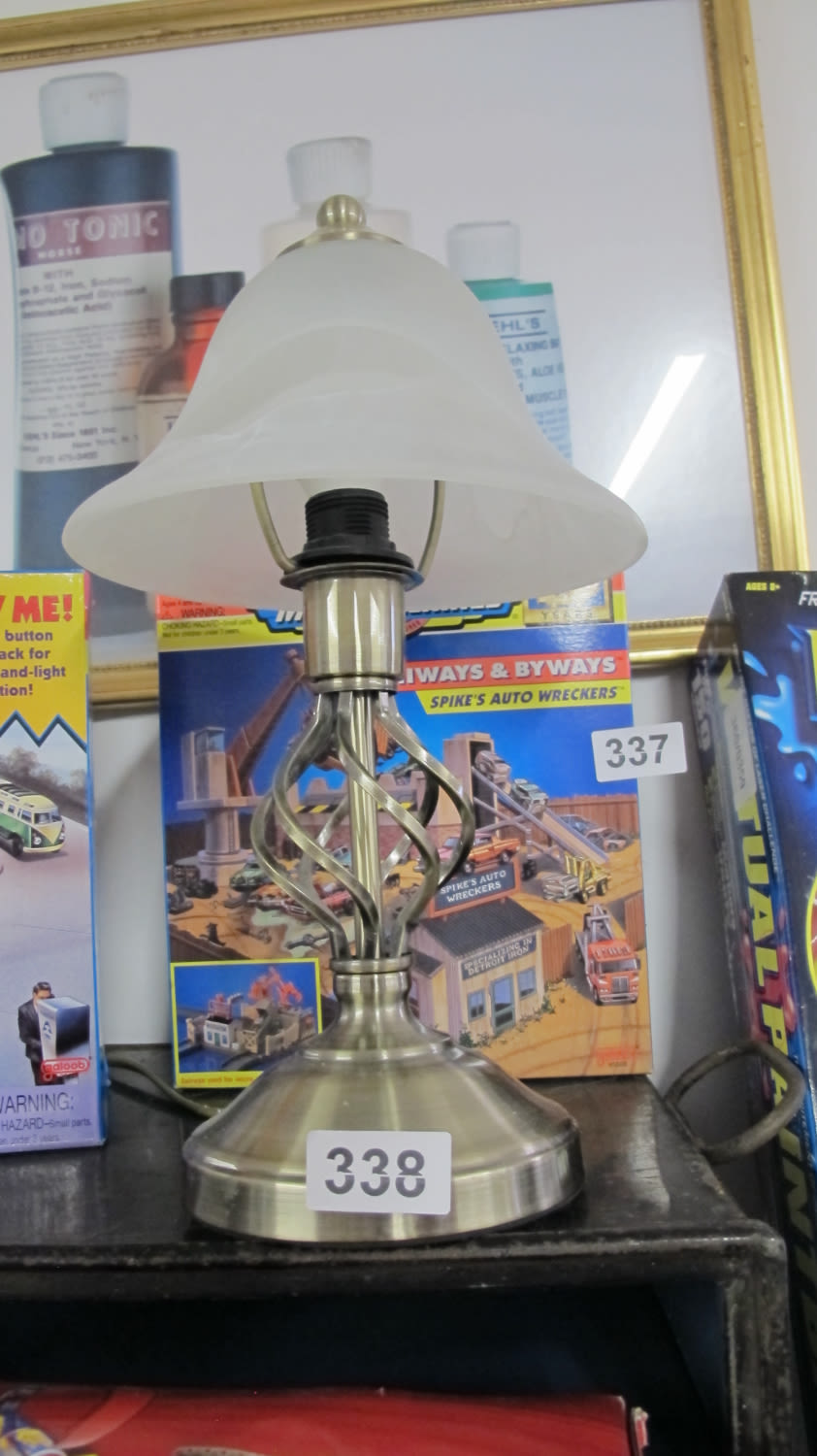 Lot 338: Metal table lamp