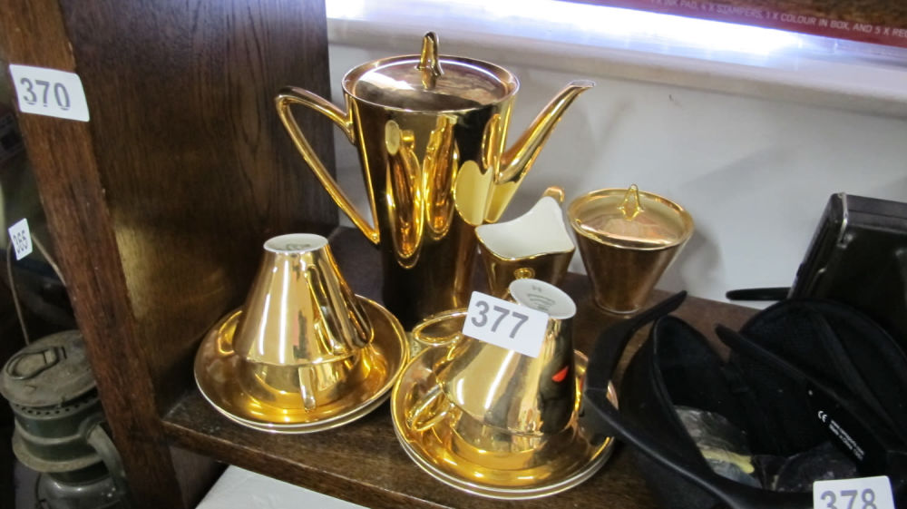 Lot 377: Lustre ware coffee set