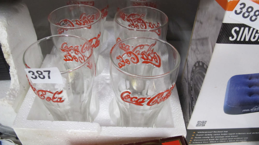 Lot 387: 6 Original Coca Cola glasses