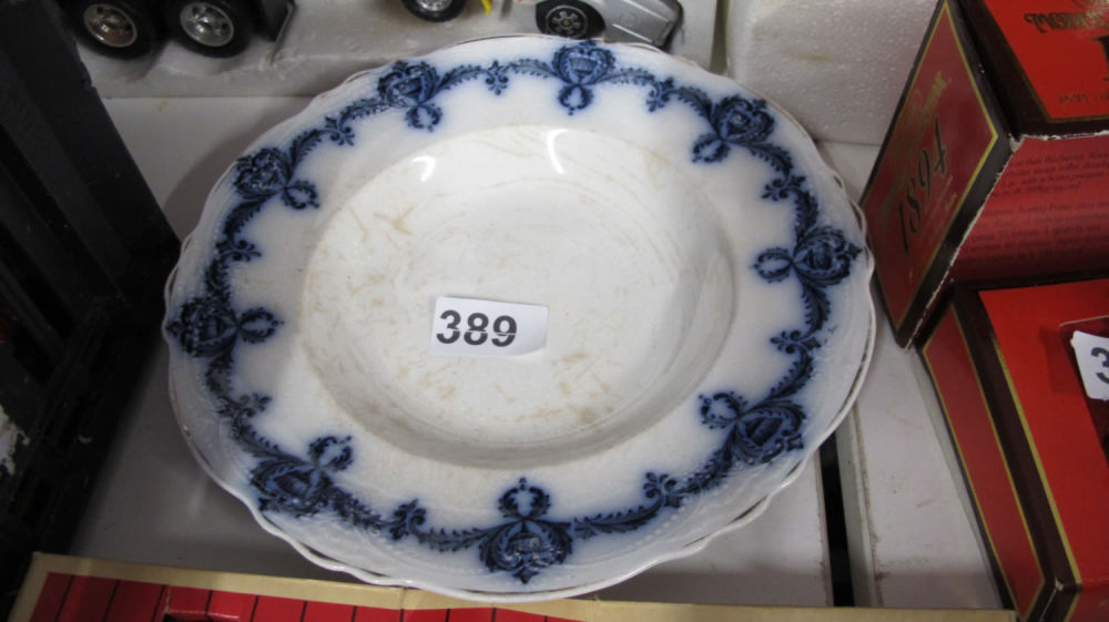 Lot 389: Antique flow blue bowl