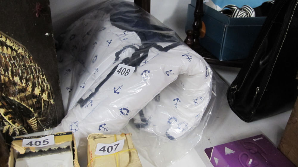 Lot 408: baby boy nautical themed pram bedding
