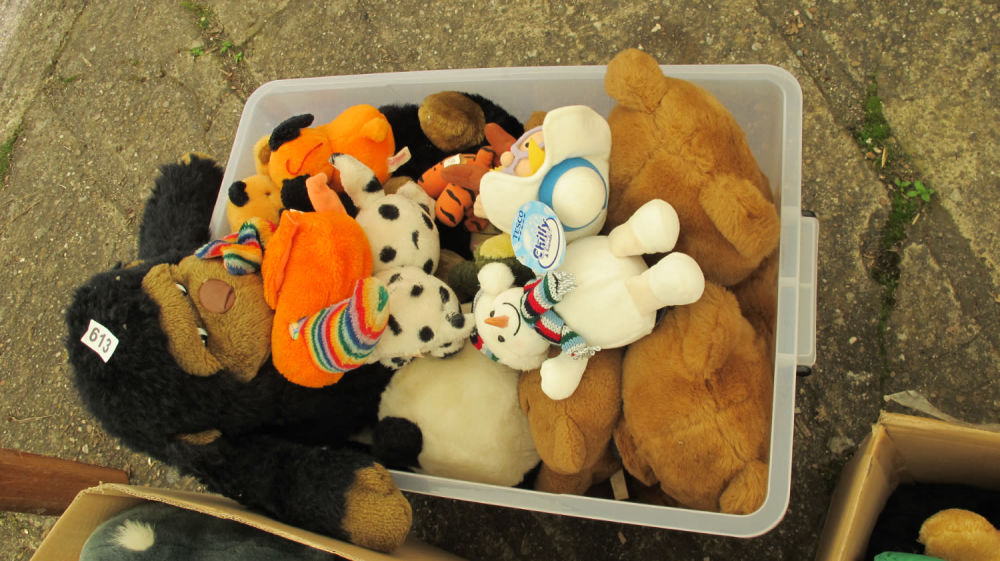 Lot 613: Box of teddies