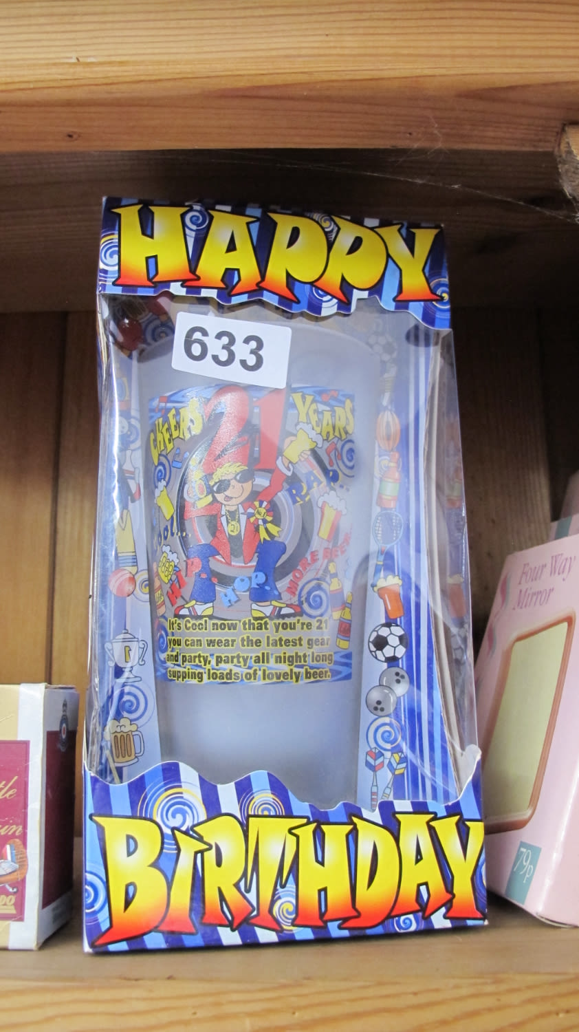 Lot 633: 21st birthday glass