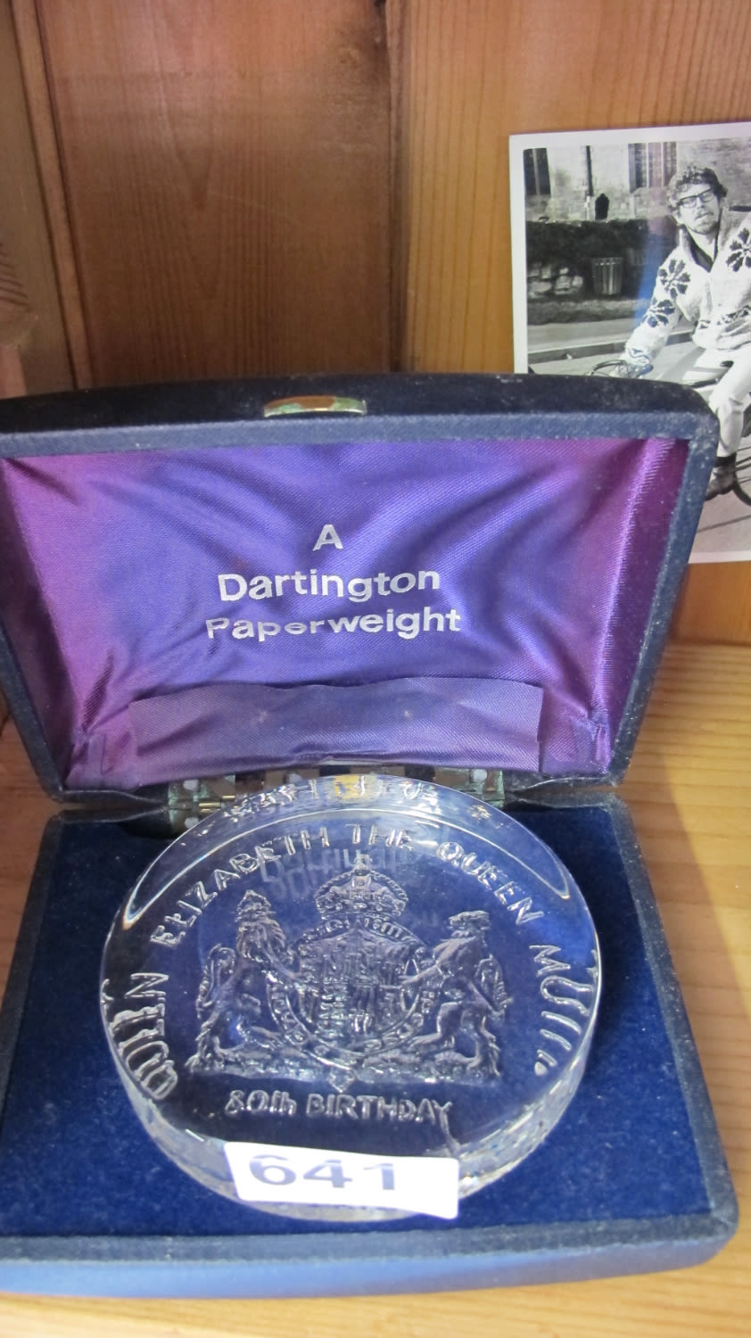Lot 641: Dartington commemorative paperweight