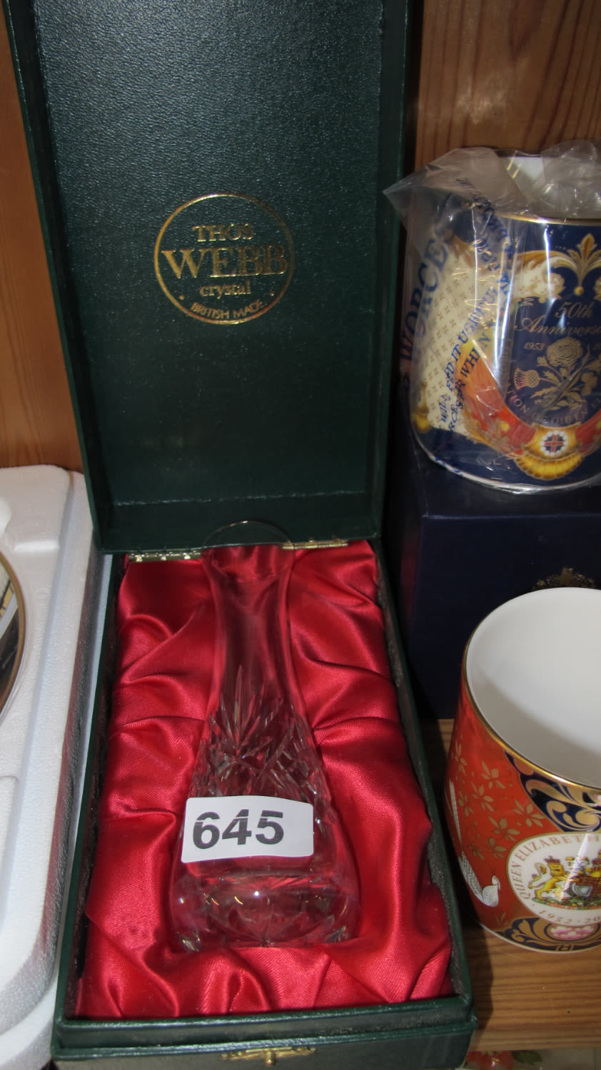 Lot 645: Thos. Webb crystal vase