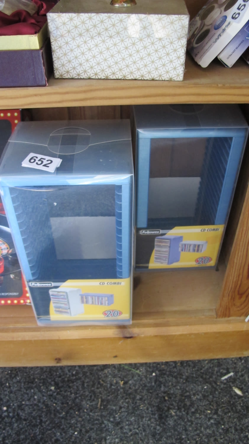 Lot 652: 2 CD storage boxes